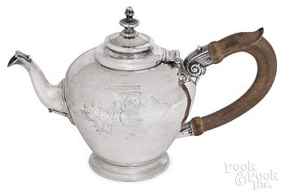 Philadelphia silver teapot, 1755-1756
