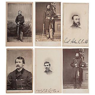 Identified USCT Officers from Maine, Six CDVs 