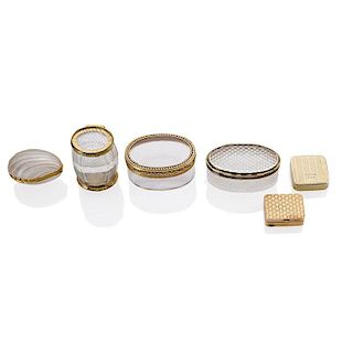 CRYSTAL OR GOLD SNUFF, POWDER OR PILL BOXES