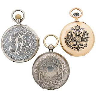 CHINESE OR RUSSIAN MARKET POCKET WATCHES, 19TH C.
