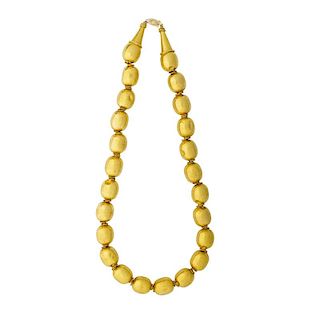 EGYPTIAN 18K GOLD BEAD NECKLACE