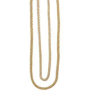 TWO 18K GOLD CURB LINK NECK CHAINS