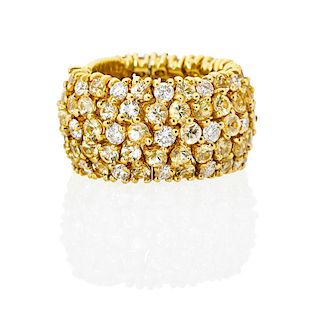 DIAMOND, YELLOW SAPPHIRE & YELLOW GOLD FLEXIBLE RING