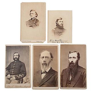 Identified 2nd Maine Cavalry Staff Officers, Five CDVs 