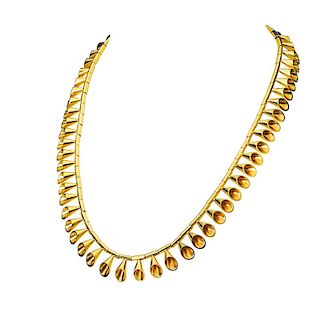 ALETTO BROTHERS CONICAL LINK GOLD FRINGE NECKLACE