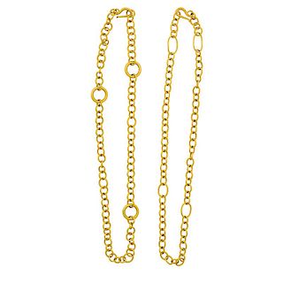 TWO TIFFANY & CO. 23K GOLD NECK CHAINS