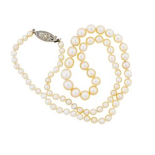 ART DECO NATURAL SALTWATER PEARL NECKLACE