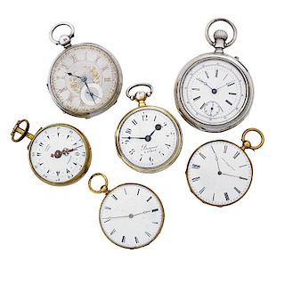 COLLECTION OF SIX ANTIQUE POCKET WATCHES