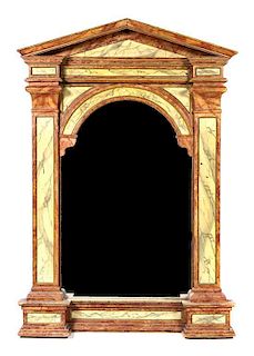 A Continental Neoclassical Style Painted Mirror Height 70 1/2 x width 42 1/2 x depth 7 1/4 inches.