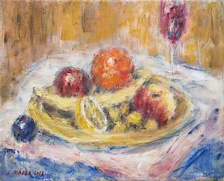 I. Madlo, (21st Century), Still Life with Bowl of Fruit, 2003
