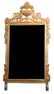 A Louis XVI Style Gilt Decorated Wall Mirror 52 x 27 inches.