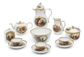 A Meissen Porcelain Coffee and Tea Service Height of first 9 3/4 inches.