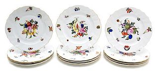 A Set of Twelve Herend Porcelain Dinner Plates Diameter 10 inches.