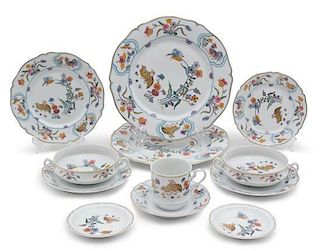 A Haviland Limoges Porcelain Dinner Service for Eight Diameter of dinner plate 10 1/4 inches.