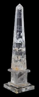 A Rock Crystal Obelisk Height 16 inches.