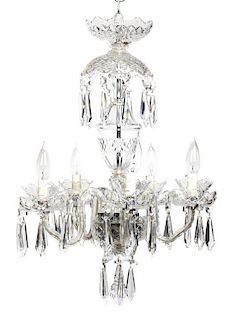 A Waterford Crystal Five-Light Chandelier Height 24 inches.