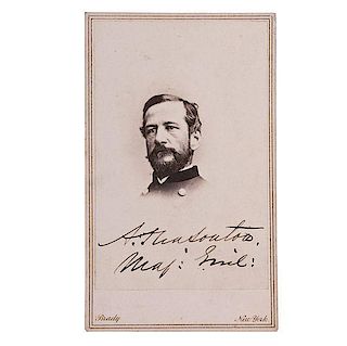 General Alfred Pleasonton, Custer's Commander, Signed CDV by Brady 