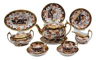 A Spode Parcel-Gilt and Imari Pattern Tea Service Diameter of first 8 1/2 inches.