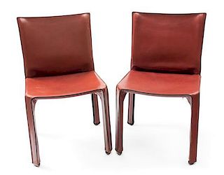 A Pair of Mario Bellini Cab Side Chairs Height 32 inches.