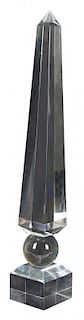 A Lucite Obelisk Height 31 3/4 inches.