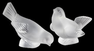 A Lalique Molded and Frosted Glass Figure Height 4 inches.