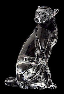 A Baccarat Crystal Cheetah Height 11 inches.