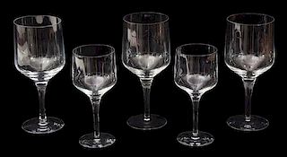 A Collection of Orrefors Glass Stemware Height of taller 7 1/4 inches.