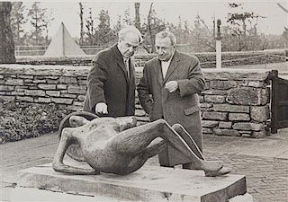 A Collection of Photographs of Joseph and Olga Hirshhorn with Henry Moore Largest: 10 x 6 5/8 inches.
