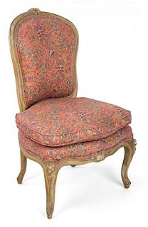 A Louis XV Style Carved and Painted Side Chair Height 31 1/2 inches.