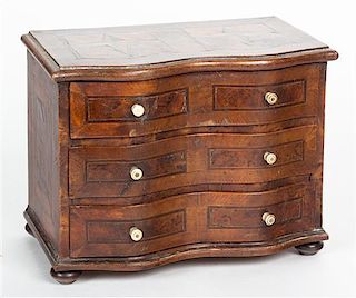A Salesman's Sample Chest of Drawers Height 7 1/2 x width 10 x depth 6 3/4 inches.