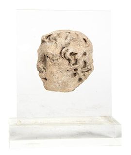 Gothic Carved Stone Head Profile Height 3 inches.