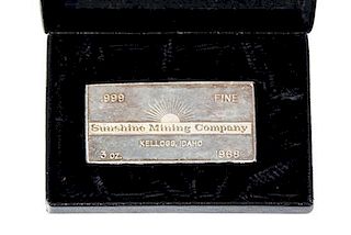 A Sunshine Mining Company Silver Ingot, c.1968,
