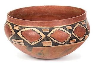A Pre-Columbian Pottery Bowl Width 13 1/2 inches.