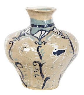 A Studio Ceramic Vase, Madolyn Cervantes Height 11 inches.