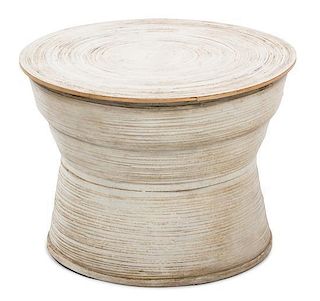 A Circular Grained Side Table Height 18 inches.