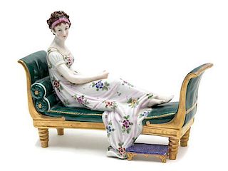 A Capodimonte Porcelain Figure Length 8 3/4 inches.