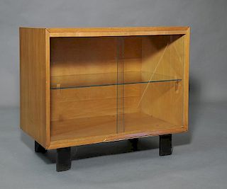 Mid-Century small size cabinet/ bookcase with sliding glass doors
