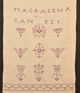 1821 Pennsylvania Cross Stitch Show Towel.