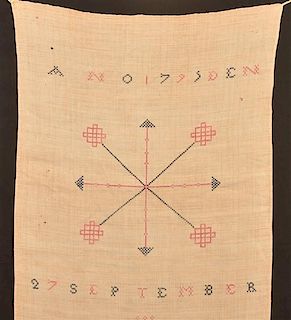 1795 Pennsylvania Cross Stitch Show Towel.