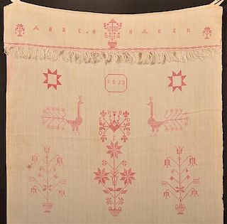 1853 Pennsylvania Cross Stitch Show Towel.
