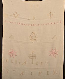 1827 Pennsylvania Cross Stitch Show Towel.