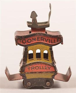 Toonerville Trolley Cracker Jack Tin Lithograph Penny Toy.