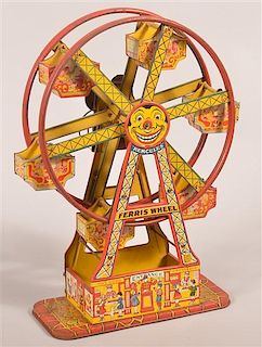 J. Chein Tin Lithograph Wind Up Hercules Ferris Wheel.