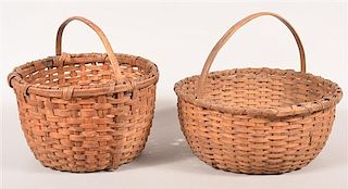 Two Woven Splint Baskets.
