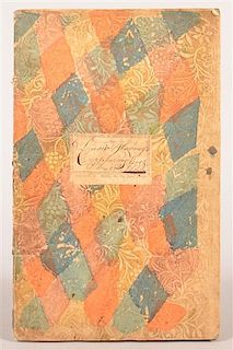 1822 David Habner Wallpaper Cover Cyphering Book.