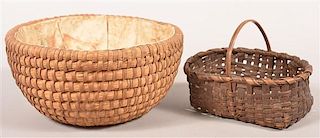 Rye Straw and Woven Splint Baskets.