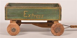 Vintage folk Art Painted Child's "Express "Wagon.