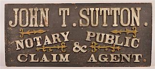 Antique Relief Carved Hardwood Single-sided Trade Sign.