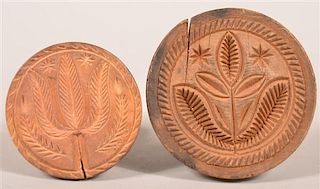 Two Pennsylvania 19th Century Carved Maple Butter Prints.