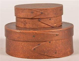 Two Antique Oval Bentwood Pantry Boxes.